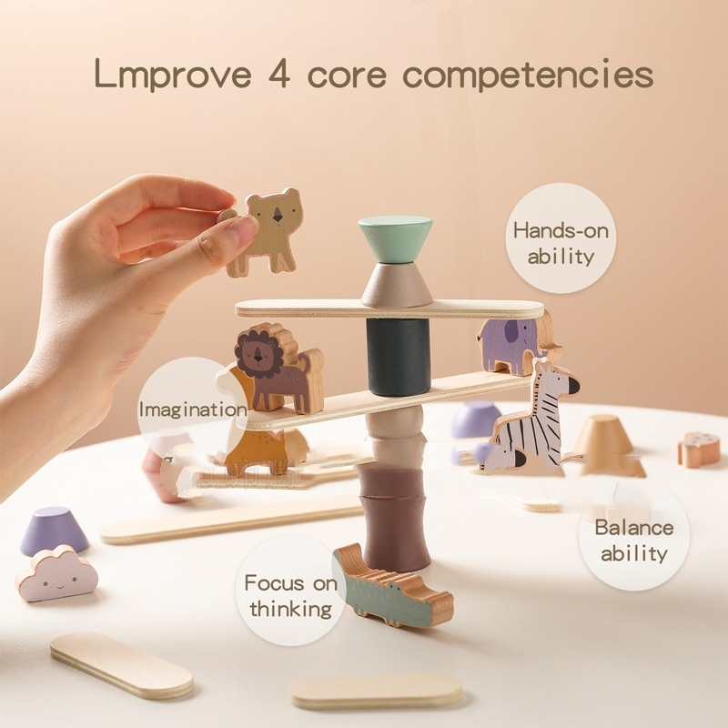 Wooden Animal Stacking Toy