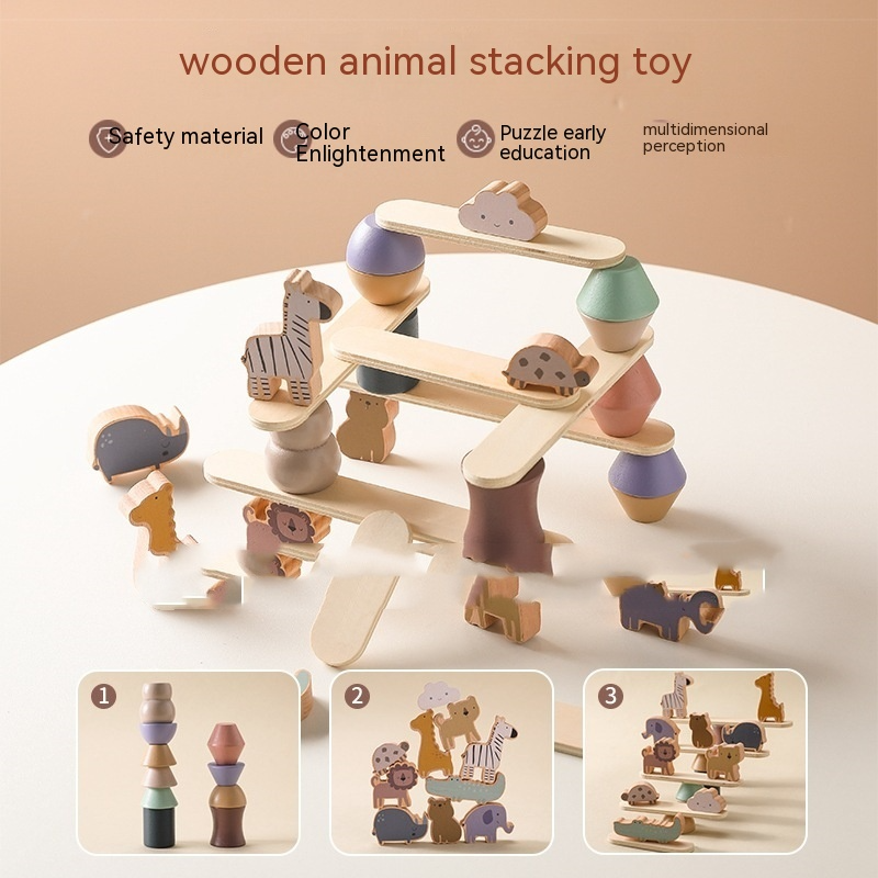 Wooden Animal Stacking Toy